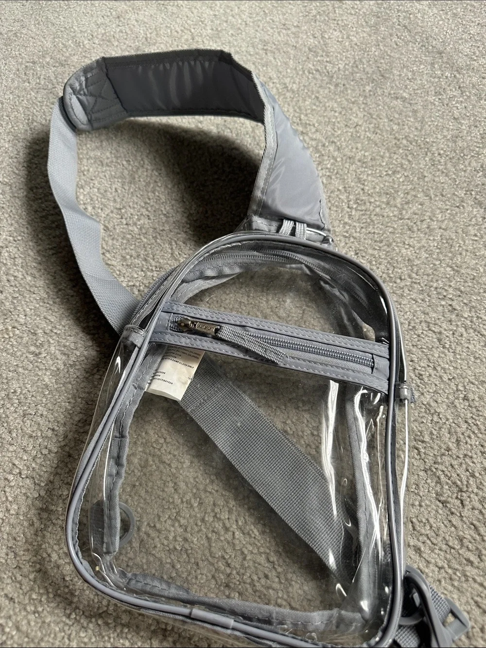 Clear Light Gray Crossbody Sling Bag - Minimal Transparent Design